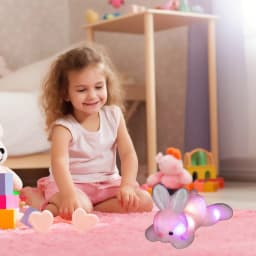 Pink Light Up Rabbit Plush Toy For Children Bedtime Companion Glow Feature Size 13.78X3.15X1.57 Inches Safe Material 0.55 Lb Soothing - Thumbnail 4