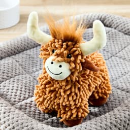Vibrant Life Brown Highland Cow Plush Dog Toy with Squeaker, Chew Level 1 - Thumbnail 2