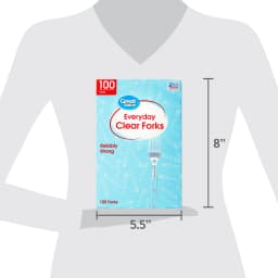 Great Value Everyday Clear Disposable Forks, 100 Count - Thumbnail 5