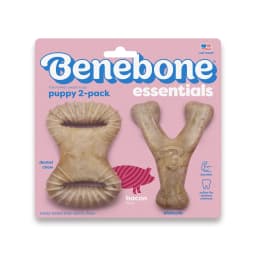 Benebone Essentials Puppy 2-pack Wishbone & Dental Chew Bacon Tiny - Thumbnail 1