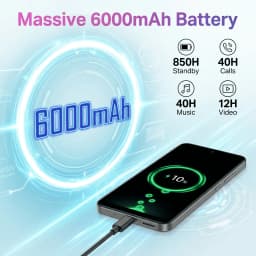 Unlocked Cell Phone Rear Secondary Screen Design Oukitel C68 Plus 24gb(8+16expansion)+256gb Lightweight Smartphone 6000mAh Battery 7.2Inch 64mp+8mp Mobile Phone for Urban Elites Daily Use - Thumbnail 5
