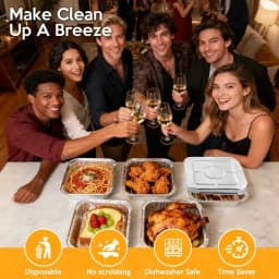 8x8 Aluminum Pans with Lids，Disposable Square Tin Foil Pans For Cake Baking, Cooking, Freezing, Prepping Food，20 Pack - Thumbnail 7
