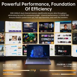 15.6" Touchscreen Laptop FHD Display,Intel Core i3 Processor,8GB RAM 256GB SSD ,Windows 11 Pro MS Office 2024 - Thumbnail 9