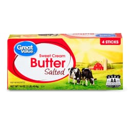 Great Value Sweet Cream Salted Butter, 4 Sticks, 16 oz Box, Refrigerated - Thumbnail 1