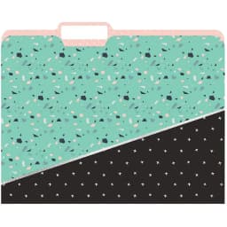 JAM File Folders, Pink and Green Confetti Pattern, 11.5 x 9, 4/pack - Thumbnail 5