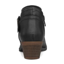Pennysue Women Low Chunky Stacked Heel Boots Black Pu Side Zipper Ankle Booties 8M - Thumbnail 5