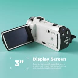Vivitar PopCam America 250 Digital Camcorder – USA Celebration Edition, White 48MP, Full HD 1080P Video, 3" Flip Screen, 16X Digital Zoom Camcorder - Thumbnail 3