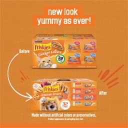 Purina Friskies Chicken Lovers Prime Filets & Shreds Wet Cat Food Variety Pack, 5.5 oz Cans (32 Pack) - Thumbnail 2