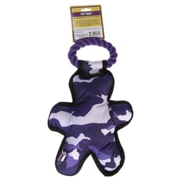 Multipet Camouflage Tug 'o Man Dog Toy with Cotton Rope & Squeaker for Tough Chewers, Green - Thumbnail 5
