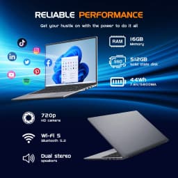 16" Laptop Computer,Intel Core i5,16GB RAM 512GB SSD,Windows 11 Pro Notebook PC,MS Office 2024 - Thumbnail 4