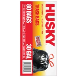 Husky 30 Gallon Large Drawstring Trash Bags, 80 Bags - Thumbnail 10