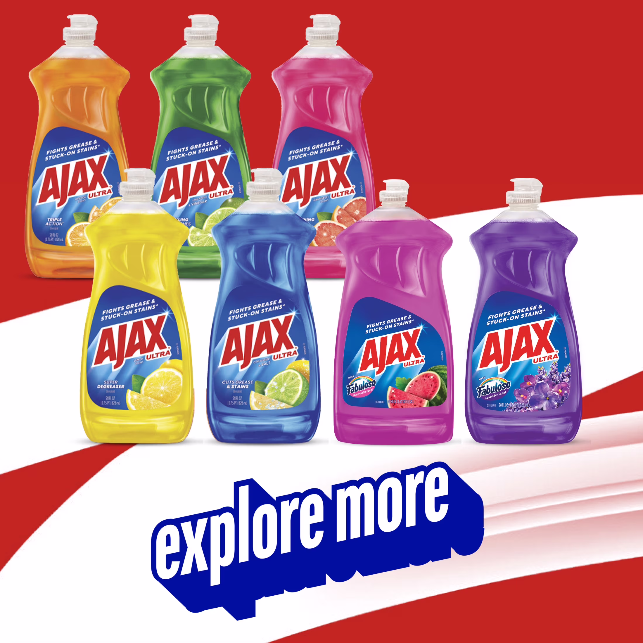 Ajax Ultra Triple Action Dishwashing Liquid Dish Soap, Orange Scent, 28 Fluid Ounce - Thumbnail 9