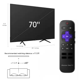 Hisense 70" Class 4K UHD LED LCD Roku Smart TV HDR R6 Series 70R6E4 - Thumbnail 2