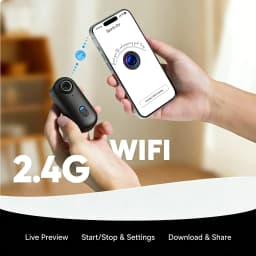 JETO 1080P Mini Body Camera 64GB, Wearable Clip-On POV Camera WiFi App - Thumbnail 7