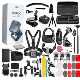 GoPro MAX 360 (2025) Waterproof Action Camera with 64GB Card & DigiNerds 50-Piece Kit – Dual-Lens 5.6K Spherical Video, Voice Control - Thumbnail 1