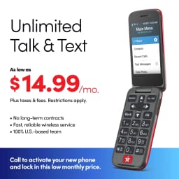 LIVELY Jitterbug Flip2 - Flip Cell Phone for Seniors - Not Compatible with Other Wireless Carriers - Must Be Activated Phone Plan - No SIM Needed - Flip2 Red - Thumbnail 5