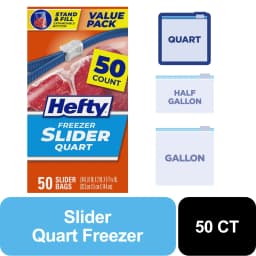 Hefty Slider Quart Freezer Bags, 50 Count - Thumbnail 1