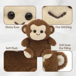 Plush Monkey, Super Soft Cuddly, 1 Piece,Suitable for Kids Playroom Decor Hugging Gift - Thumbnail 4