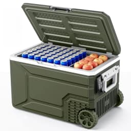 Auseo 68 Quart(64L) Portable Car Refrigerator, -4℉~50℉, 12/24V DC & 110-240V AC, Mini Fridge Freezer for RV Camping, Travel, Truck, Home, Green - Thumbnail 9