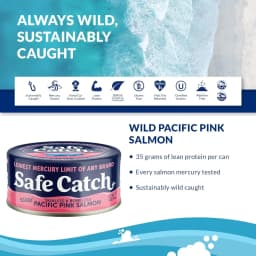 Safe Catch Wild Skinless & Boneless Pacific Pink Salmon, No Salt Added, 3 Pack, 5 oz Cans – Mercury Tested Canned Salmon - Thumbnail 8
