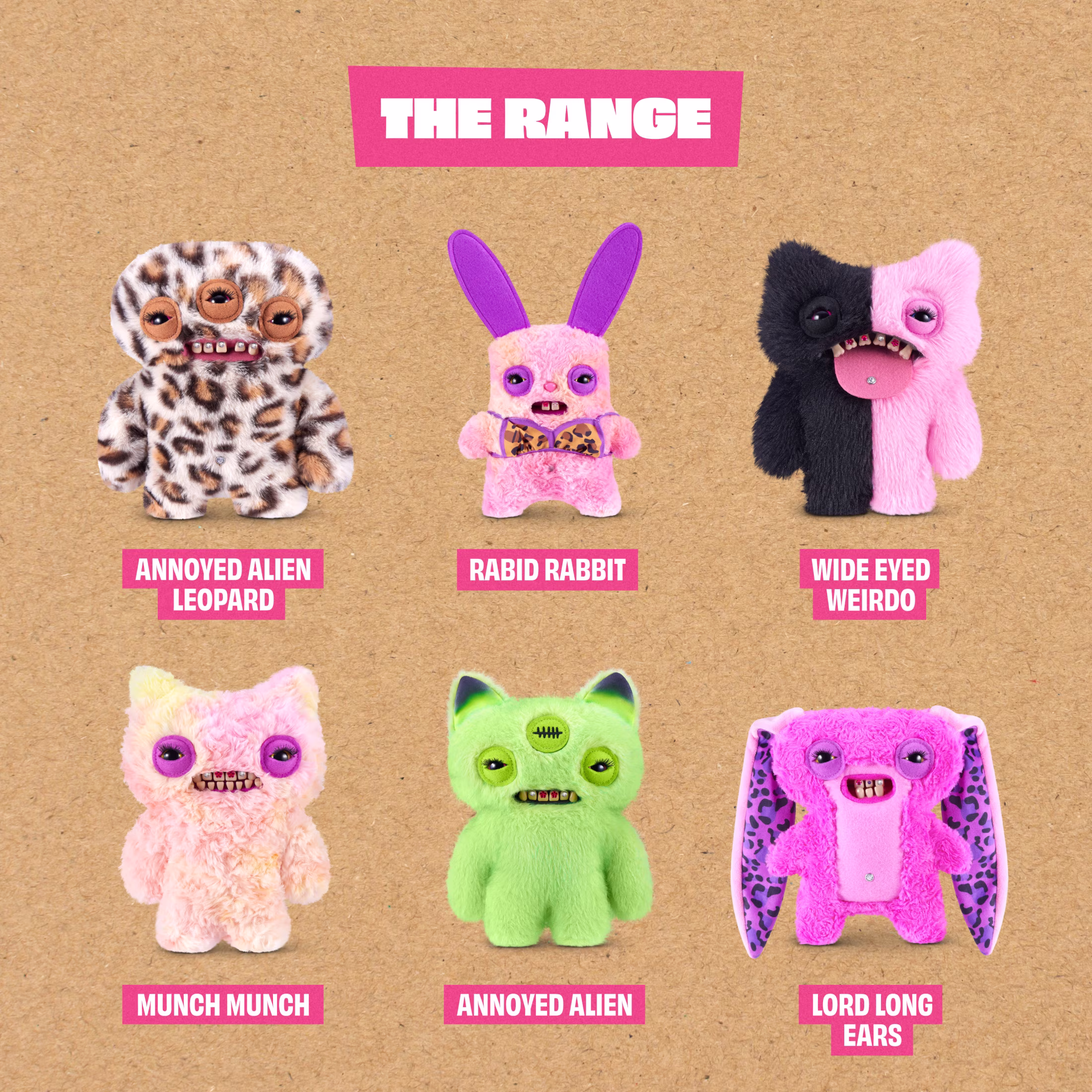 Fuggler Baddies Fuggs 9 Inch (Wide Eyed Weirdo) by ZURU - Ugly Monster Plush for All Ages - Thumbnail 6