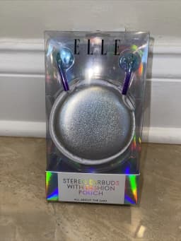 RHEA- Elle Stereo Earbuds With Fashion Pouch .Iridescent Holographic - Thumbnail 1
