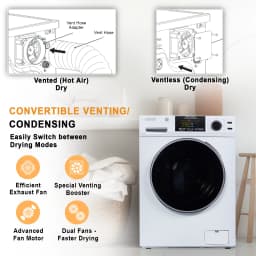 Equator Digital Compact 110V Vented/Ventless 18 lbs All-in-One Washer Dryer – White - Thumbnail 4