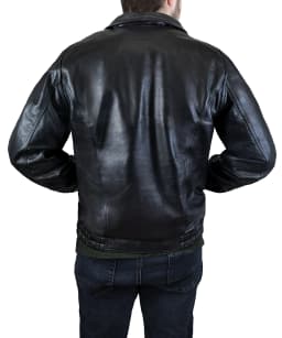 Victory Outfitters Men's Genuine Leather Bomber Jacket - Black - L - Thumbnail 2