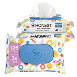 The Honest Company Little Flushables Plant-Based Wipes, 126 Count, Hypoallergenic, Safe to Flush - Thumbnail 1