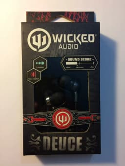 RHEA- Wicked Audio Deuce In-Ear Headphones Earbuds Model Wi-1800 - Black - New In Box - Thumbnail 1