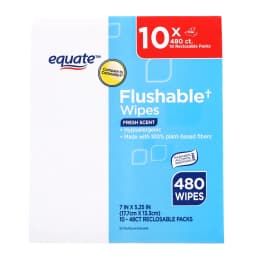 Equate Flushable Wet Wipes, Fresh Scent, 10 Pack, 480 Wipes Total - Thumbnail 2