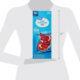 Great Value Freezer Guard Double Zipper Gallon Freezer Bag, 80 Count - Thumbnail 8