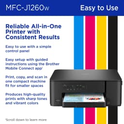Brother Work Smart MFC-J1260W Wireless Color Inkjet All-in-One Printer - Thumbnail 6
