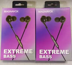 RHEA- 2 Magnavox In-Ear Silicon Earbuds With Extreme Bass. Feel The Bass. Black - Thumbnail 1