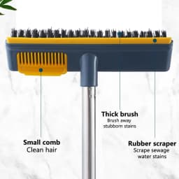 Keyohome 2 in 1 Floor Scrub Brush with Long Handle, 44.5" Floor Brush Scrubber for Cleaning Shower Bathroom Kitchen Tub - Thumbnail 3