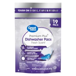 Great Value Premium Plus Dishwasher Pacs, Fresh Scent, 19 Count - Thumbnail 10