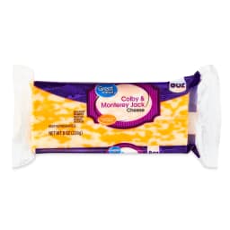 Great Value Colby & Monterey Jack Block Cheese, 8 oz Chunk - Thumbnail 1