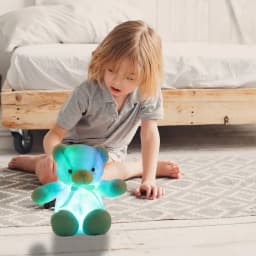 Light up LED Teddy Bear Stuffed Animal Soft Plush Toy, Birthday Valentines Gift for Toddler Kids Adult, 12 inch, Blue - Thumbnail 5