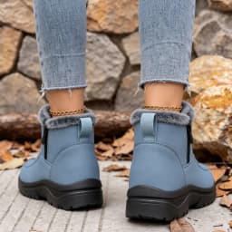 Knivor Waterproof Winter Snow Boots for Women Fleece Lined Non Slip Side Zipper Cozy Ankle Boots for Outdoor Daily Cold Weather Footwear - Thumbnail 9