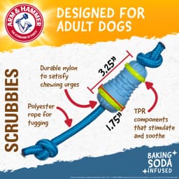 Arm & Hammer Scrubbies Throw N' Tug Adult Dental Dog Chew Toy Small - Thumbnail 2