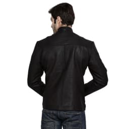 Luis Leather Mens Delighted Tough Genuine Lambskin Leather Jacket, Biker Jacket - Thumbnail 3