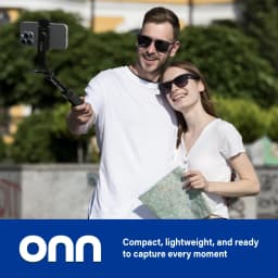 Onn Bluetooth Selfie Stick – Extendable to 40 in, 360° Rotating & Tilting Clamp with Built-In Rechargeable Shutter and Universal Camera Mount - Thumbnail 2