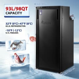 YEAHIBABY Car Refrigerator 93L Black Rv Fridge with Dual Zones and Flexible Installation - Thumbnail 4