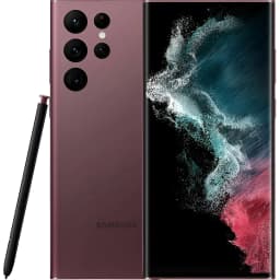 Restored Samsung Galaxy S22 Ultra 5G SM-S908U 128GB Burgundy (US Model) - Factory Unlocked Cell Phone (Refurbished) - Thumbnail 1