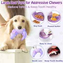 Pet Deluxe Dog Toys for Super Aggresive Chewers Indestructible Interactive Tough Dog Chew Crocodile Toy Heavy Duty Durable Toys Teeth Cleaning - Thumbnail 2