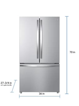Kenmore 20.3 Cu. ft. Capacity Counter-Depth French Door Refrigerator and Freezer with Ice Maker, Stainless Steel - Thumbnail 30