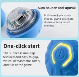 Smart Interactive Dog Toy, Wicked Ball AIR, Automatic Moving, Bouncing, and Rotating, E-TPU Material, IPX7 Waterproof Rating, Active Rolling Ball - Thumbnail 7
