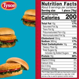 Tyson White Meat Chicken Patties, 23 oz (Frozen, Fully Cooked) - Thumbnail 8