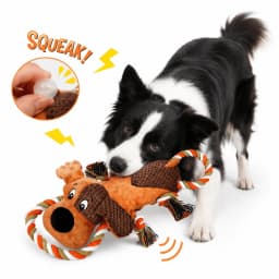 Xekoro Squeaky Dog Toys, Tug of War Dog Toy for Large Dogs, Plush Puppy Toys with Pull Rope, Interactive Dog Toys for Small, Middle, and Big Dogs - Thumbnail 2