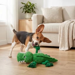 Vibrant Life Green Alligator Plush Dog Toy with Squeaker, Chew Level 3 - Thumbnail 3
